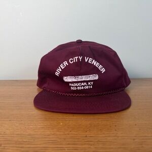Cameo River City Veneer Paducah KY Maroon Rope‎ Trucker Hat Snapback Cap Vintage